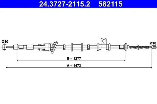 Seilzug, Feststellbremse hinten rechts ATE 24.3727-2115.2 Bild Seilzug, Feststellbremse hinten rechts ATE 24.3727-2115.2