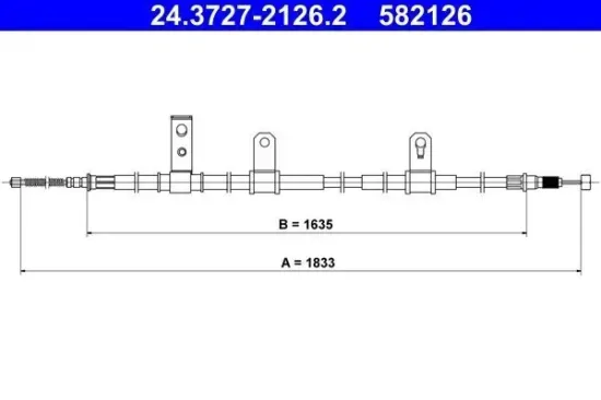 Seilzug, Feststellbremse hinten links ATE 24.3727-2126.2 Bild Seilzug, Feststellbremse hinten links ATE 24.3727-2126.2