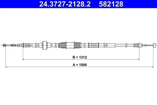 Seilzug, Feststellbremse hinten rechts ATE 24.3727-2128.2 Bild Seilzug, Feststellbremse hinten rechts ATE 24.3727-2128.2