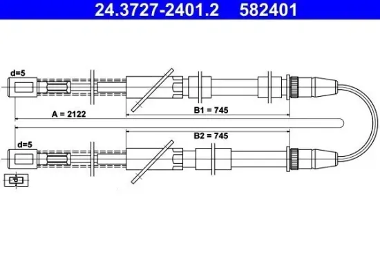 Seilzug, Feststellbremse hinten ATE 24.3727-2401.2 Bild Seilzug, Feststellbremse hinten ATE 24.3727-2401.2