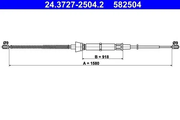Seilzug, Feststellbremse hinten ATE 24.3727-2504.2