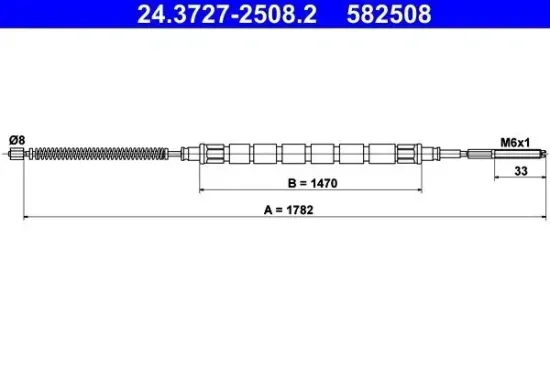 Seilzug, Feststellbremse hinten ATE 24.3727-2508.2 Bild Seilzug, Feststellbremse hinten ATE 24.3727-2508.2