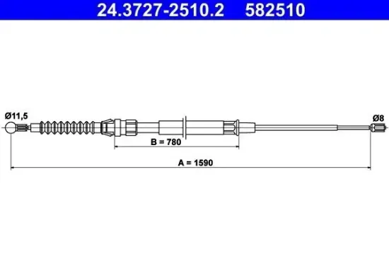 Seilzug, Feststellbremse hinten ATE 24.3727-2510.2 Bild Seilzug, Feststellbremse hinten ATE 24.3727-2510.2