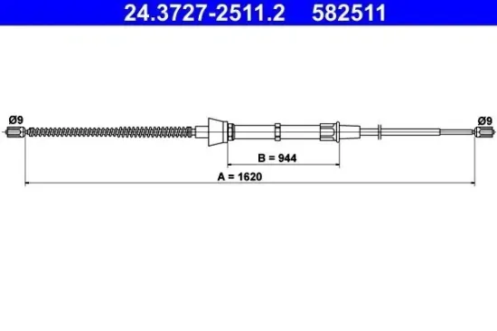Seilzug, Feststellbremse hinten ATE 24.3727-2511.2 Bild Seilzug, Feststellbremse hinten ATE 24.3727-2511.2