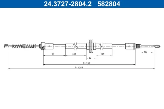 Seilzug, Feststellbremse hinten ATE 24.3727-2804.2 Bild Seilzug, Feststellbremse hinten ATE 24.3727-2804.2