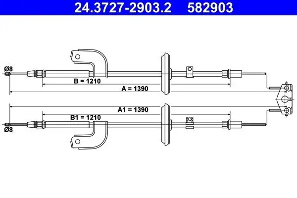 Seilzug, Feststellbremse hinten ATE 24.3727-2903.2