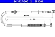 Seilzug, Feststellbremse hinten links ATE 24.3727-3001.2