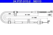Seilzug, Feststellbremse hinten rechts ATE 24.3727-3113.2