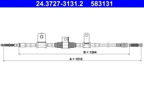 Seilzug, Feststellbremse hinten rechts ATE 24.3727-3131.2 Bild Seilzug, Feststellbremse hinten rechts ATE 24.3727-3131.2