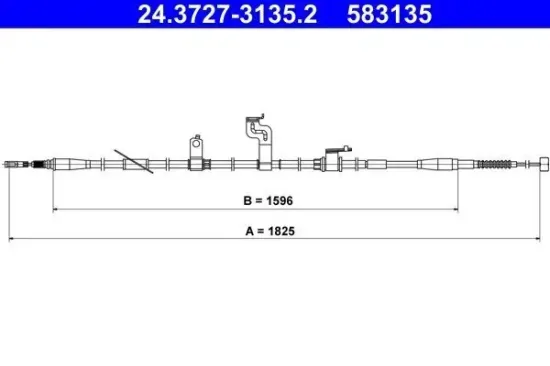 Seilzug, Feststellbremse hinten links ATE 24.3727-3135.2 Bild Seilzug, Feststellbremse hinten links ATE 24.3727-3135.2