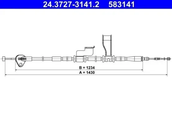 Seilzug, Feststellbremse hinten links ATE 24.3727-3141.2 Bild Seilzug, Feststellbremse hinten links ATE 24.3727-3141.2