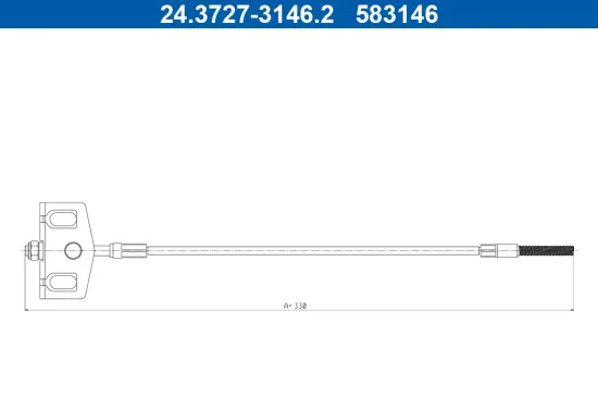 Seilzug, Feststellbremse vorne ATE 24.3727-3146.2 Bild Seilzug, Feststellbremse vorne ATE 24.3727-3146.2