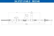 Seilzug, Feststellbremse hinten links ATE 24.3727-3148.2