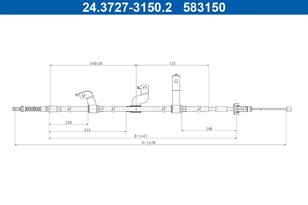 Seilzug, Feststellbremse hinten links ATE 24.3727-3150.2