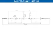 Seilzug, Feststellbremse hinten links ATE 24.3727-3150.2