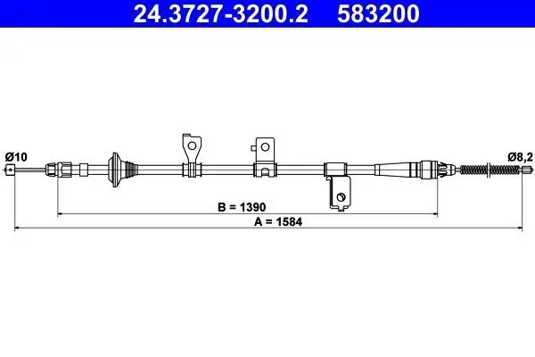 Seilzug, Feststellbremse hinten links ATE 24.3727-3200.2