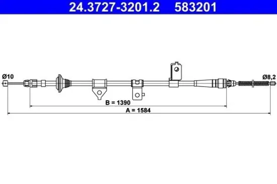 Seilzug, Feststellbremse ATE 24.3727-3201.2 Bild Seilzug, Feststellbremse ATE 24.3727-3201.2