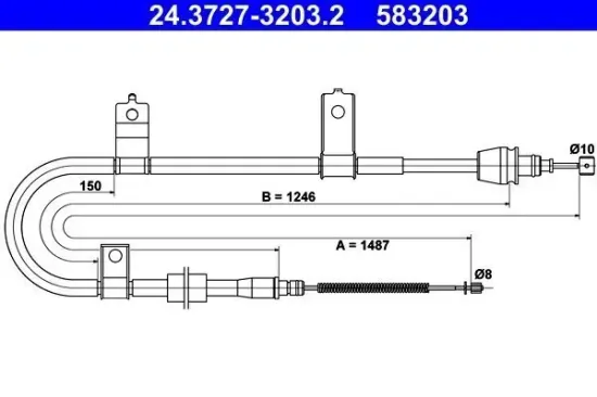 Seilzug, Feststellbremse ATE 24.3727-3203.2 Bild Seilzug, Feststellbremse ATE 24.3727-3203.2