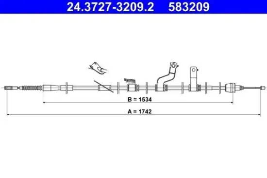 Seilzug, Feststellbremse ATE 24.3727-3209.2 Bild Seilzug, Feststellbremse ATE 24.3727-3209.2