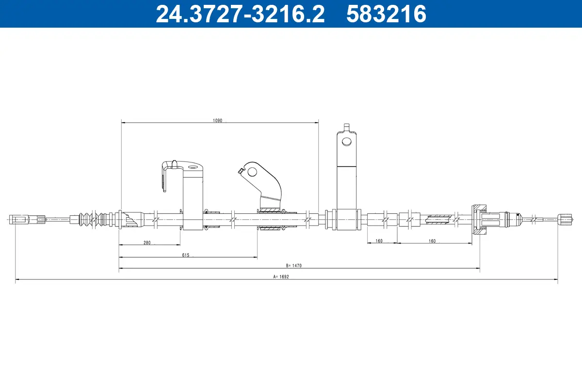 Seilzug, Feststellbremse hinten links ATE 24.3727-3216.2