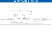 Seilzug, Feststellbremse hinten links ATE 24.3727-3216.2