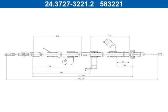 Seilzug, Feststellbremse hinten links ATE 24.3727-3221.2 Bild Seilzug, Feststellbremse hinten links ATE 24.3727-3221.2