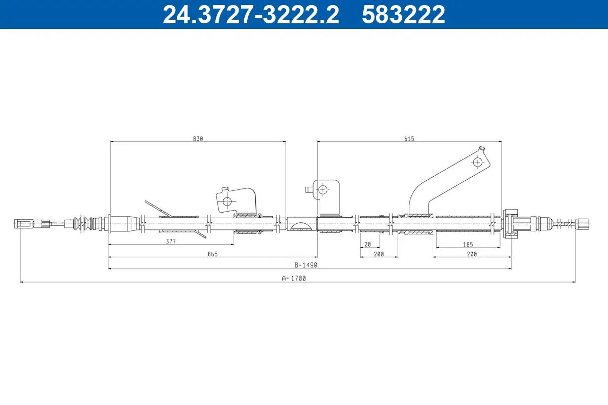 Seilzug, Feststellbremse hinten rechts ATE 24.3727-3222.2