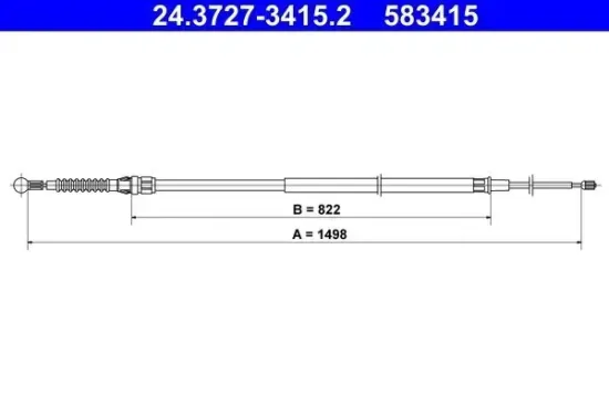 Seilzug, Feststellbremse hinten ATE 24.3727-3415.2 Bild Seilzug, Feststellbremse hinten ATE 24.3727-3415.2