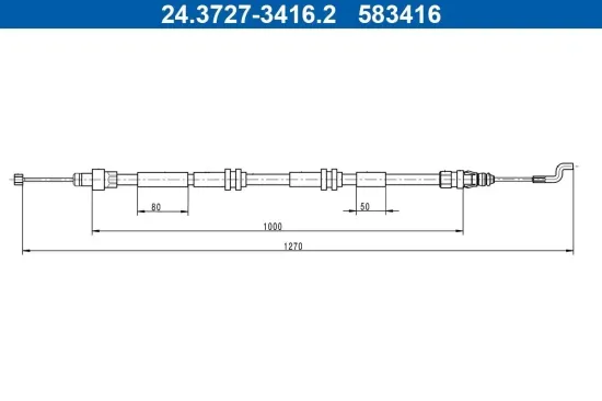 Seilzug, Feststellbremse hinten ATE 24.3727-3416.2 Bild Seilzug, Feststellbremse hinten ATE 24.3727-3416.2
