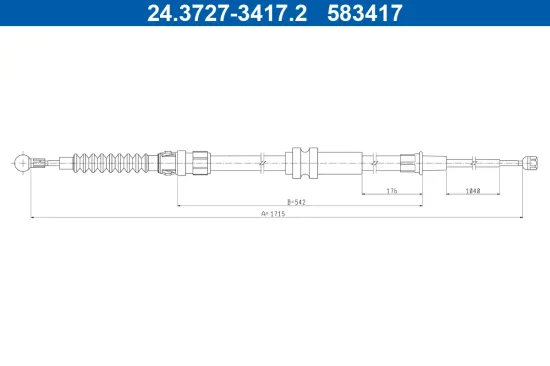 Seilzug, Feststellbremse hinten ATE 24.3727-3417.2 Bild Seilzug, Feststellbremse hinten ATE 24.3727-3417.2
