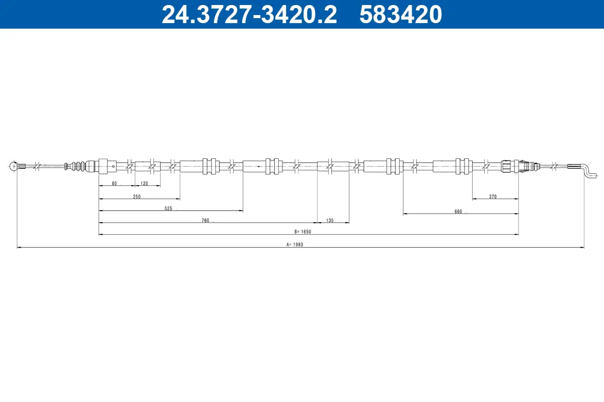 Seilzug, Feststellbremse hinten ATE 24.3727-3420.2