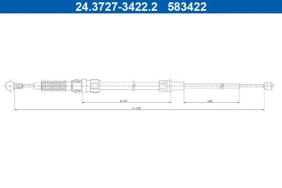 Seilzug, Feststellbremse hinten ATE 24.3727-3422.2 Bild Seilzug, Feststellbremse hinten ATE 24.3727-3422.2