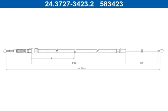 Seilzug, Feststellbremse hinten ATE 24.3727-3423.2 Bild Seilzug, Feststellbremse hinten ATE 24.3727-3423.2