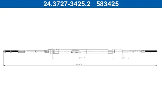 Seilzug, Feststellbremse vorne ATE 24.3727-3425.2 Bild Seilzug, Feststellbremse vorne ATE 24.3727-3425.2