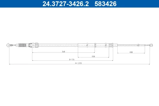 Seilzug, Feststellbremse hinten ATE 24.3727-3426.2 Bild Seilzug, Feststellbremse hinten ATE 24.3727-3426.2