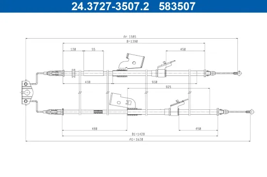 Seilzug, Feststellbremse hinten ATE 24.3727-3507.2 Bild Seilzug, Feststellbremse hinten ATE 24.3727-3507.2