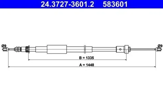 Seilzug, Feststellbremse hinten rechts ATE 24.3727-3601.2 Bild Seilzug, Feststellbremse hinten rechts ATE 24.3727-3601.2