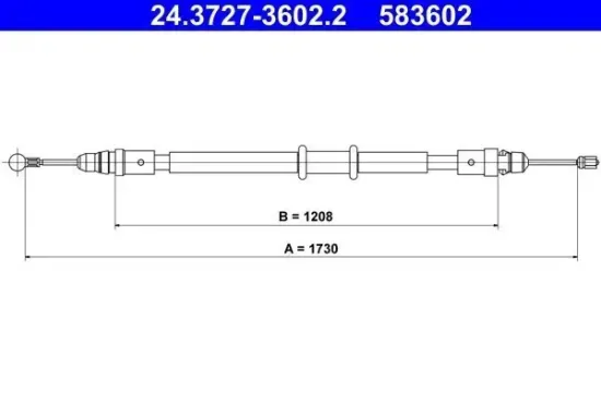 Seilzug, Feststellbremse hinten ATE 24.3727-3602.2 Bild Seilzug, Feststellbremse hinten ATE 24.3727-3602.2