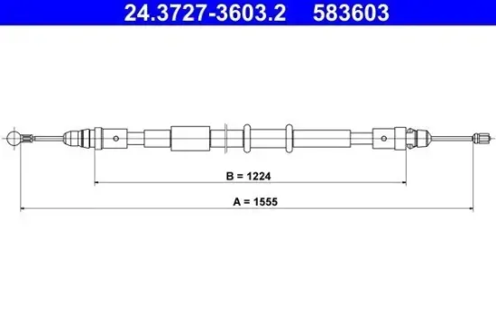 Seilzug, Feststellbremse hinten ATE 24.3727-3603.2 Bild Seilzug, Feststellbremse hinten ATE 24.3727-3603.2