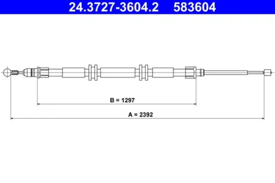 Seilzug, Feststellbremse hinten ATE 24.3727-3604.2 Bild Seilzug, Feststellbremse hinten ATE 24.3727-3604.2