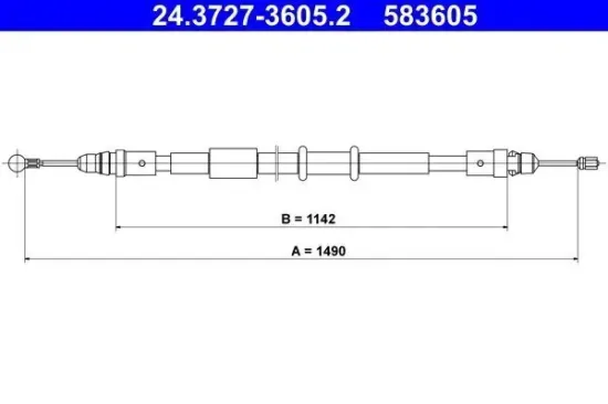 Seilzug, Feststellbremse hinten ATE 24.3727-3605.2 Bild Seilzug, Feststellbremse hinten ATE 24.3727-3605.2