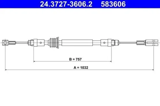 Seilzug, Feststellbremse ATE 24.3727-3606.2 Bild Seilzug, Feststellbremse ATE 24.3727-3606.2