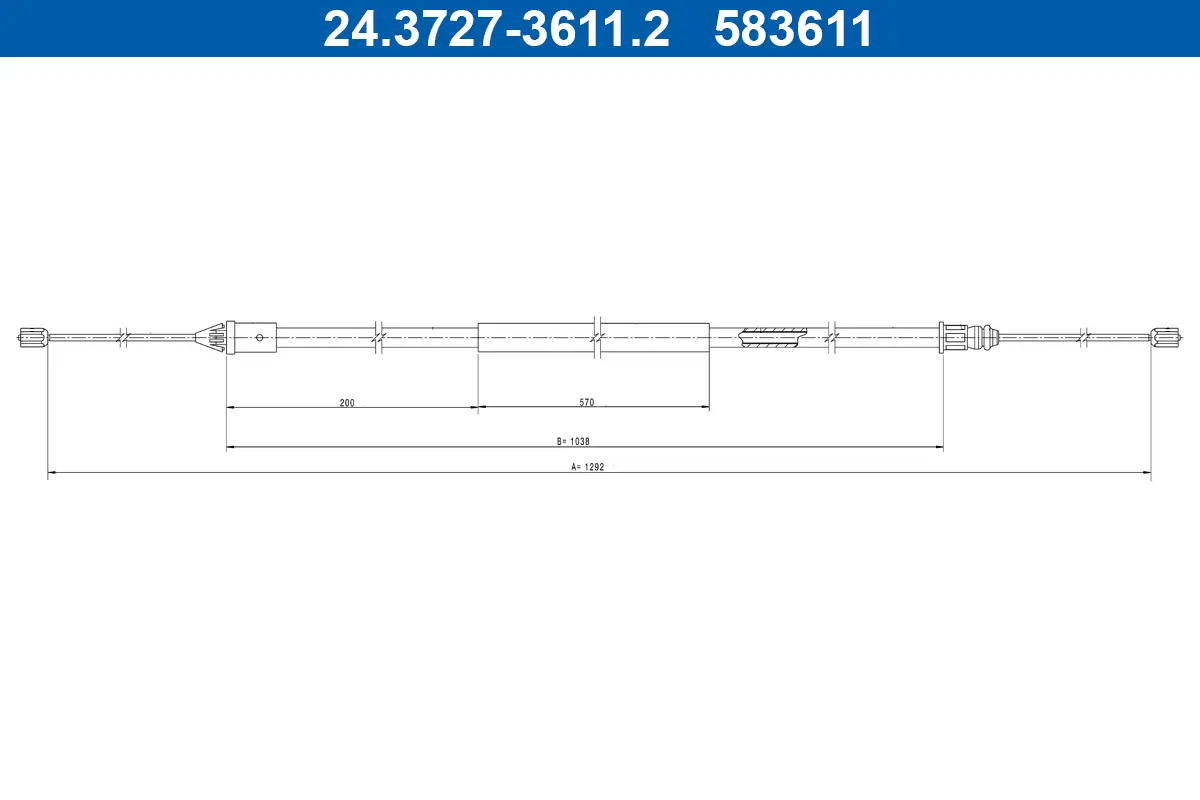 Seilzug, Feststellbremse hinten links ATE 24.3727-3611.2