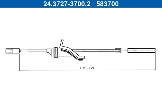 Seilzug, Feststellbremse vorne ATE 24.3727-3700.2 Bild Seilzug, Feststellbremse vorne ATE 24.3727-3700.2