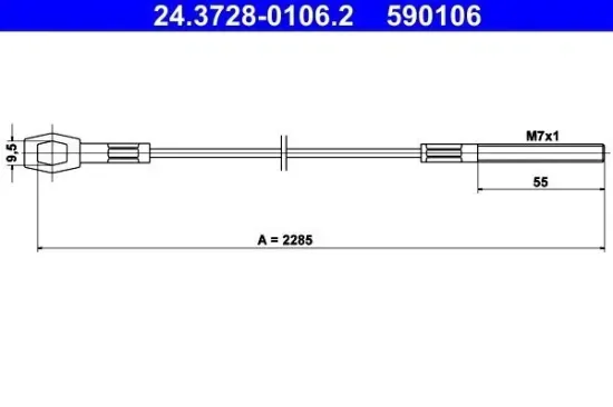 Seilzug, Kupplungsbetätigung ATE 24.3728-0106.2 Bild Seilzug, Kupplungsbetätigung ATE 24.3728-0106.2