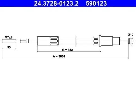 Seilzug, Kupplungsbetätigung ATE 24.3728-0123.2 Bild Seilzug, Kupplungsbetätigung ATE 24.3728-0123.2