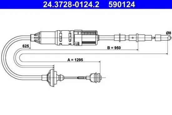 Seilzug, Kupplungsbetätigung ATE 24.3728-0124.2 Bild Seilzug, Kupplungsbetätigung ATE 24.3728-0124.2