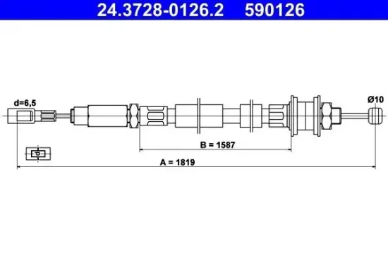 Seilzug, Kupplungsbetätigung ATE 24.3728-0126.2 Bild Seilzug, Kupplungsbetätigung ATE 24.3728-0126.2