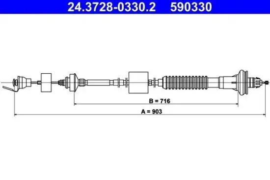 Seilzug, Kupplungsbetätigung ATE 24.3728-0330.2 Bild Seilzug, Kupplungsbetätigung ATE 24.3728-0330.2