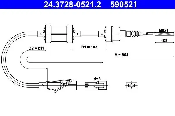 Seilzug, Kupplungsbetätigung ATE 24.3728-0521.2